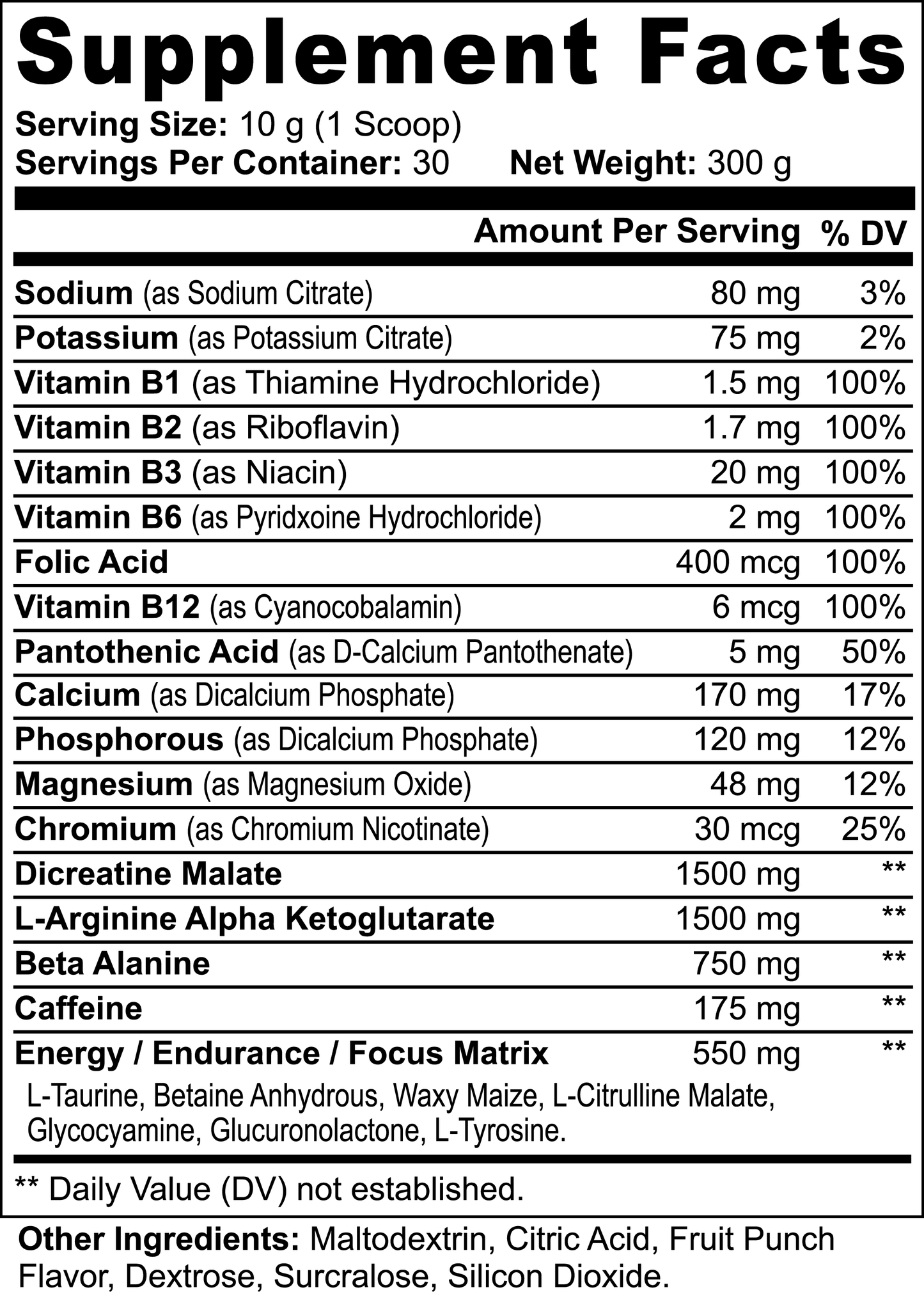 NITRIC SHOCK PRE WORKOUT (FRUIT PUNCH)